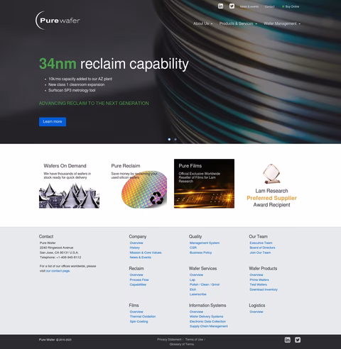 Pure-Wafer Homepage 1440px