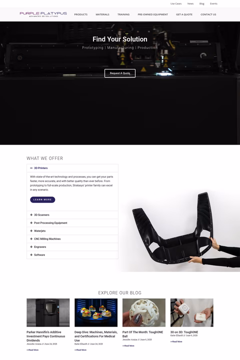 Purple-Platypus Homepage 1440px