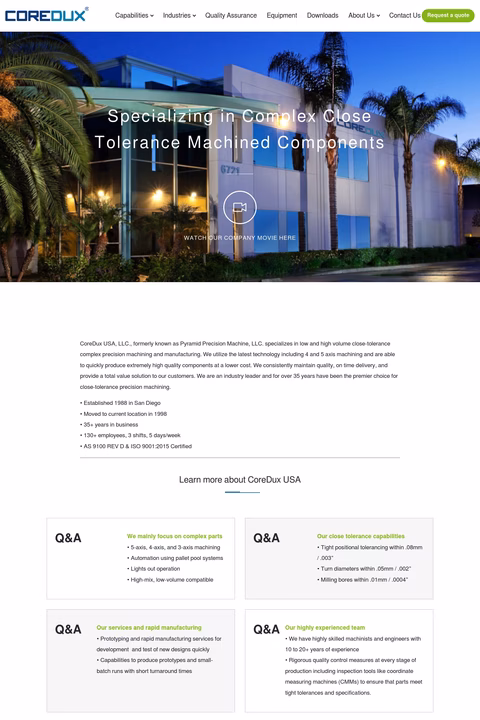 Pyramid-Precision-Machine Homepage 1440px