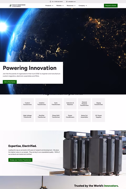 Quality-Transformer-Electronics Homepage 1440px