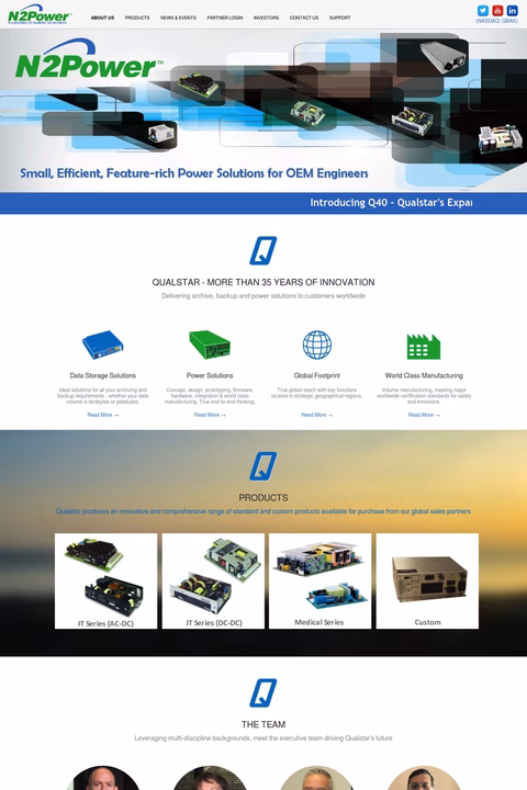 Qualstar-Corporation Homepage 1440px