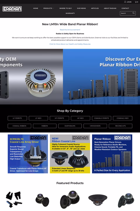 Radian-Audio-Engineering Homepage 1440px