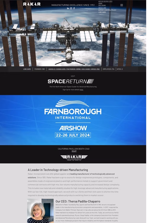 Rakar-Inc Homepage 1440px