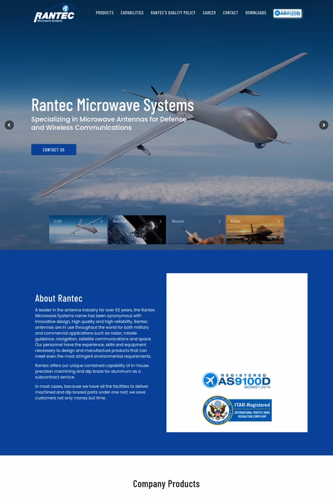 Rantec-Microwave-Systems Homepage 1440px