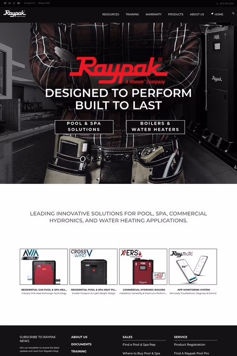 Raypak-Inc Homepage 1440px