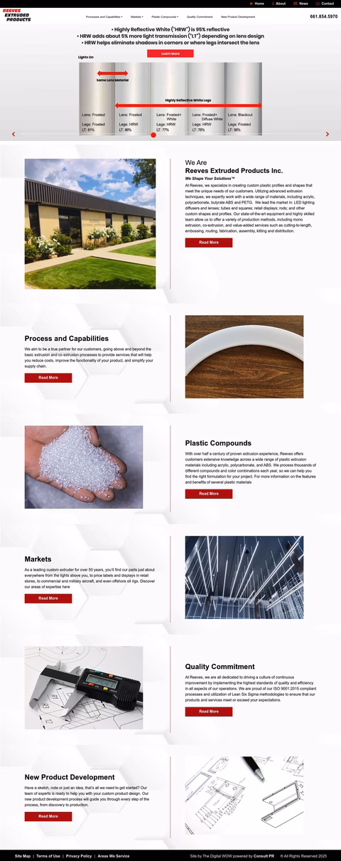 Reeves-Extruded-Products Homepage 1440px
