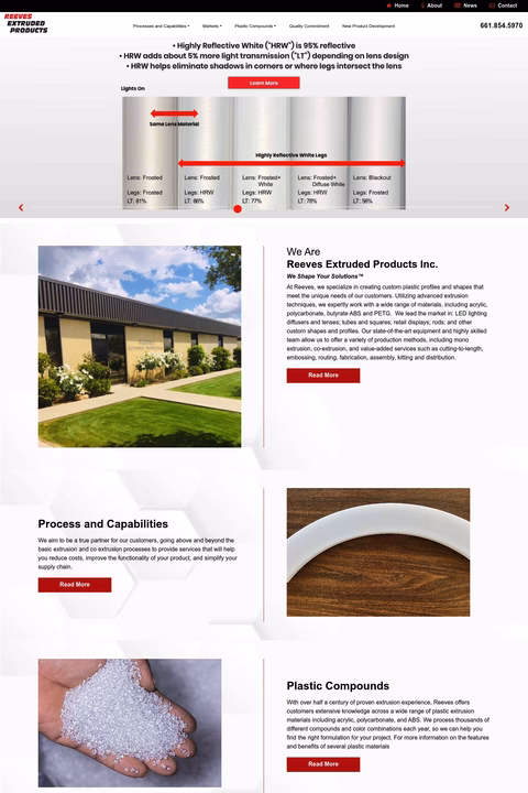 Reeves-Extruded-Products Homepage 1440px