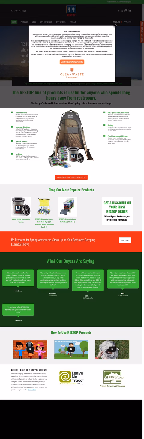 Restop Homepage 1440px