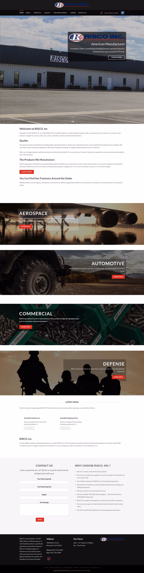 Risco-Fasteners Homepage 1440px