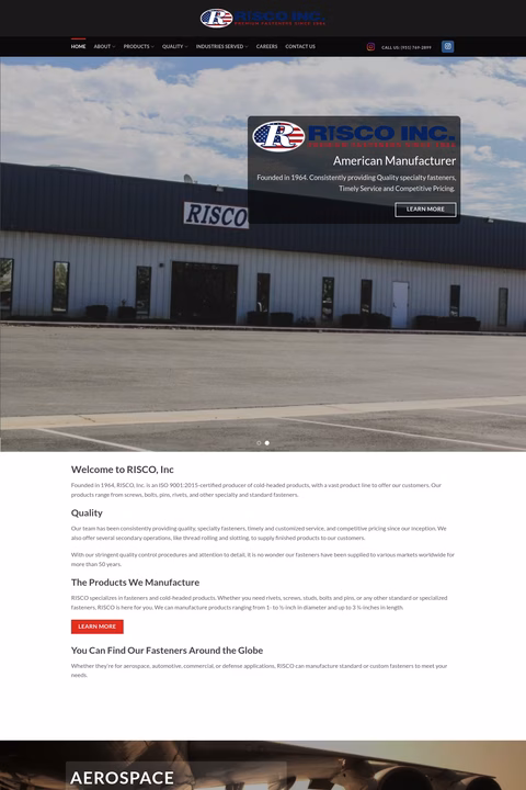 Risco-Fasteners Homepage 1440px