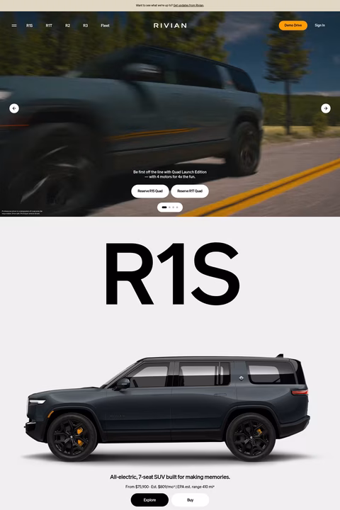 Rivian Homepage 1440px
