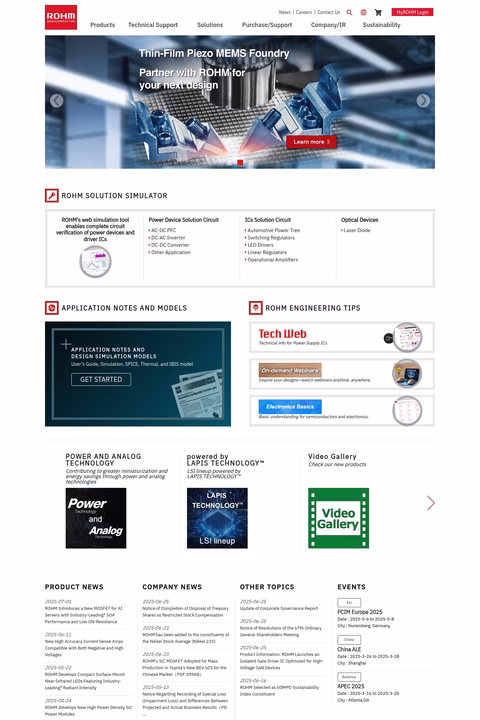 Rohm-Electronics Homepage 1440px