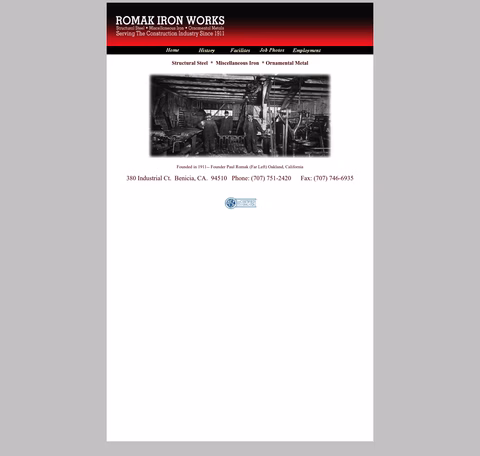Romak-Iron-Works Homepage 1440px
