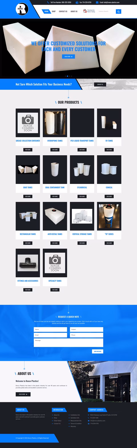 Ronco-Plastics Homepage 1440px