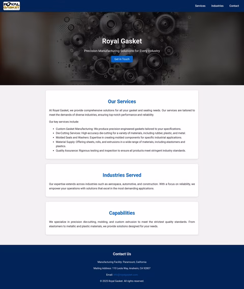 Royal-Gasket Homepage 1440px