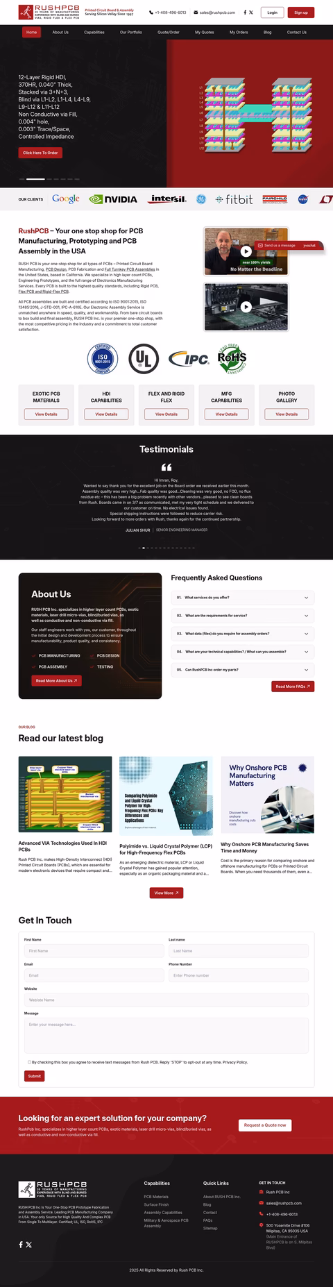 Rush-Pcb-Inc Homepage 1440px